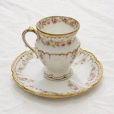 Antique Gold-Encrusted Porcelain Creamer and Saucer, Silesia & Limoges France — listing 5