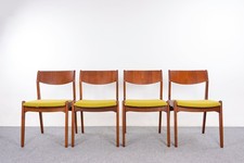 Set of Danish Modern Style Teak Dining Chairs with Wool Stripe Upholstery — listing 2