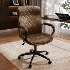 High-Back Upholstered Ergonomic Office Task Chair with Adjustable Armrests, Beige Fabric — listing 6