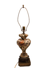 Vintage Italian Capodimonte-Style Porcelain Table Lamp with Applied Roses — listing 6