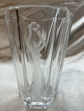 Swedish Mid-Century Copper-Wheel Engraved Crystal Vase with Archer Motif — listing 4
