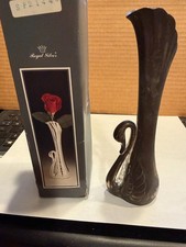 Art Nouveau Style Silver-Tone Swan Bud Vase with Sculptural Neck Handle — listing 3