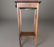 Vintage Two-Tier Oak Turned-Column Plant Stand / Fern Stand — listing 2