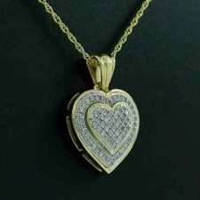 Gold-Tone Heart-Shaped Pavé Cluster Pendant with Clear Stones — listing 3