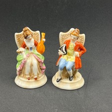 Vintage Porcelain Victorian Colonial Courting Couple Figurine with Gold Accents — listing 5