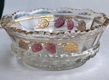 Vintage Pressed Glass Sugar Bowl and Creamer Set with Gold Trim Handles — listing 6