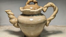 Pacific Rim Handpainted Ceramic Teapot with Rope Twist Handle and Spout — listing 2