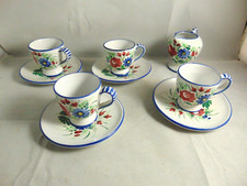 Vintage Italian Hand-Painted Ceramic Soup Cup with Handle, Floral Motif — listing 2