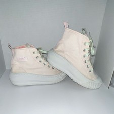 Girls' Pink Crochet Lace High-Top Sneaker Boots with Metallic Cap Toe — listing 6