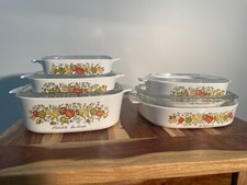 Vintage CorningWare Spice of Life "La Marjolaine" Square Casserole Dish with Pyrex Glass Lid — listing 2