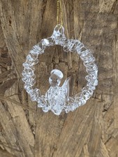 Angels Blessing Box Set - Three Spun Glass Angels with Gold Trim in Blue Velvet Presentation Box — listing 4