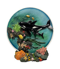 Vintage Orca Killer Whale Collector Plate with Gold Rim