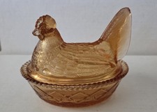Westmoreland Iridescent Carnival Glass Hen on Nest Covered Dish — listing 5