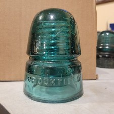 Brookfield No. 16 Aqua Glass Beehive Telegraph Insulator, Patents 1884 — listing 6