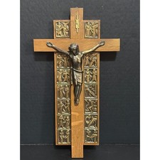 Vintage Stations of the Cross Wooden Plaques Set - Hand-Crafted Religious Wall Art with Jesus Portraits — listing 6