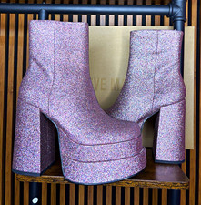 Steve Madden Rose Gold Glitter Ankle-Strap Heeled Sandals — listing 5