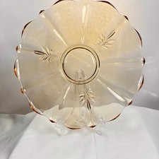 Vintage Amber Glass Scalloped Rose Bowl / Flower Petal Bowl, 8 in x 3 in — listing 2