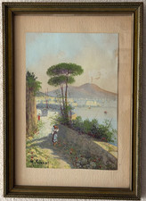 Antique Gouache Winter Landscape Painting, Signed F. Lashley, Rural Cottage Scene with Pond — listing 3