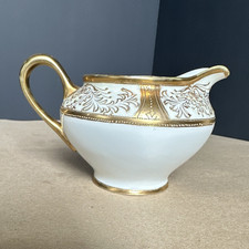 Antique Hand-Painted Nippon Porcelain Vase with Floral Cartouche and Moriage Gold Beading — listing 5