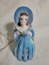 Vintage 1950s Ceramic Lady Figural Napkin Holder with Green Ivy Skirt — listing 2