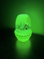 Fenton Hand-Painted Scenic Fairy Lamp with Trees, Two-Piece Dome & Base — listing 4