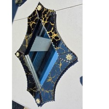 Venetian-Style Beveled Mirror-on-Mirror Wall Mirror with Faceted Glass Tile Frame — listing 5