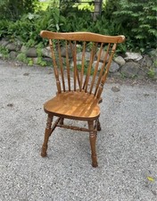 Vintage Colonial-Style Solid Maple Fiddleback Side Chair — listing 4