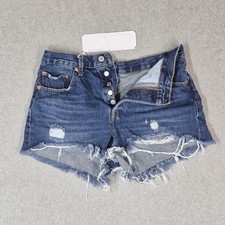 Levi's 501 Button-Fly Cutoff Denim Shorts, Light Wash, Distressed Frayed Hem, listing 3