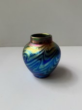 Vintage Hand-Blown Clear Glass Bowl with Iridescent Sheen — listing 3