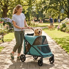 PawHut Foldable 3-Wheel Dog Stroller with 12" Rubber Wheels, Up to 22 lbs, Light Gray (Model D00-243V00LG) — listing 5