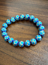 Vintage Chinese Cloisonné Enamel Floral Bead Stretch Bracelet — listing 2