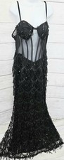 Sheer Black Mesh Short-Sleeve Dress with Red Sequin Lips Patch — listing 5