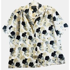 Donnkenny Women's Black & White Abstract Print Button-Front Blouse — listing 2