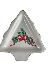 International China Company Christmas Holly & Ribbon Tree-Shaped Candy/Serving Dish — listing 6