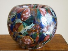 Hand-Blown Clear Glass Votive Candle Holder with Red Swirl Decoration — listing 6