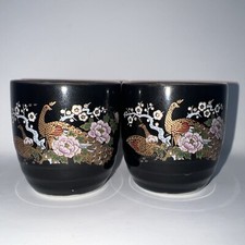 Japanese Black Lacquer-Style Vase with Gold Landscape Decoration — listing 3