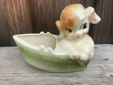 Ceramic Nautical Rowboat Planter with Fishing Net Detail — listing 3