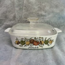 CorningWare 'Spice of Life' (Le Persil La Sauge) Covered Casserole Dish with Pyrex Glass Lid — listing 6