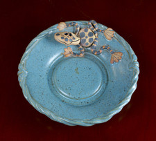Vintage Stoneware Figural Frog Lidded Trinket Box / Jar