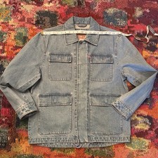 Vintage Levi's Denim Chore Coat, Men's XL, 4 Patch Pockets with Donut Buttons