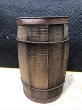 Antique Small Oak Wooden Barrel / Keg with Iron Bands — listing 3