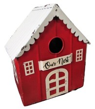 Galvanized Metal Pyramid-Roof Birdhouse / Bird Feeder in Wire Basket Frame — listing 4