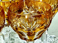 Cut Crystal Cordial / Sherry Glass with Diamond and Fan Cut Pattern — listing 4