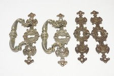 Antique Victorian Ornate Beaded Rectangular Drawer Pull Escutcheon Plate — listing 4