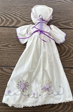Handmade Pillowcase Doll with Floral Embroidery and Lace Bonnet — listing 2