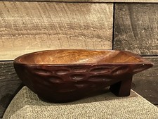 Vintage Turned Wood Nut Bowl Set with Covered Center Well and Lidded Cracker Bowl — listing 3