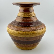 Bitossi Italian Ceramic Cylinder Vase in Retro Orange, Aldo Londi Design Marked 'Italy' with a number — listing 4