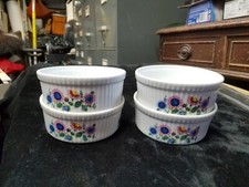 Apilco France Porcelain Ramekins with Cherry Blossom Motif, Pair Set of 4, listing 4