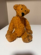 Handmade Plush Teddy Bear in Tan Trench Coat with Paisley Neck Scarf — listing 4