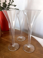 Pair of Tall Trumpet-Shape Crystal Champagne Flutes 9" — listing 6
